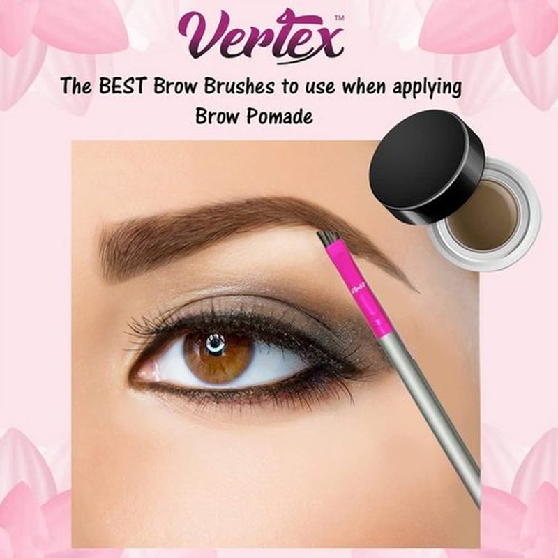 Skiennix Firm Eyebrow Brush Kit - Waterproof Pomade Applicator for Precise Brow Contouring | 2-Piece Set