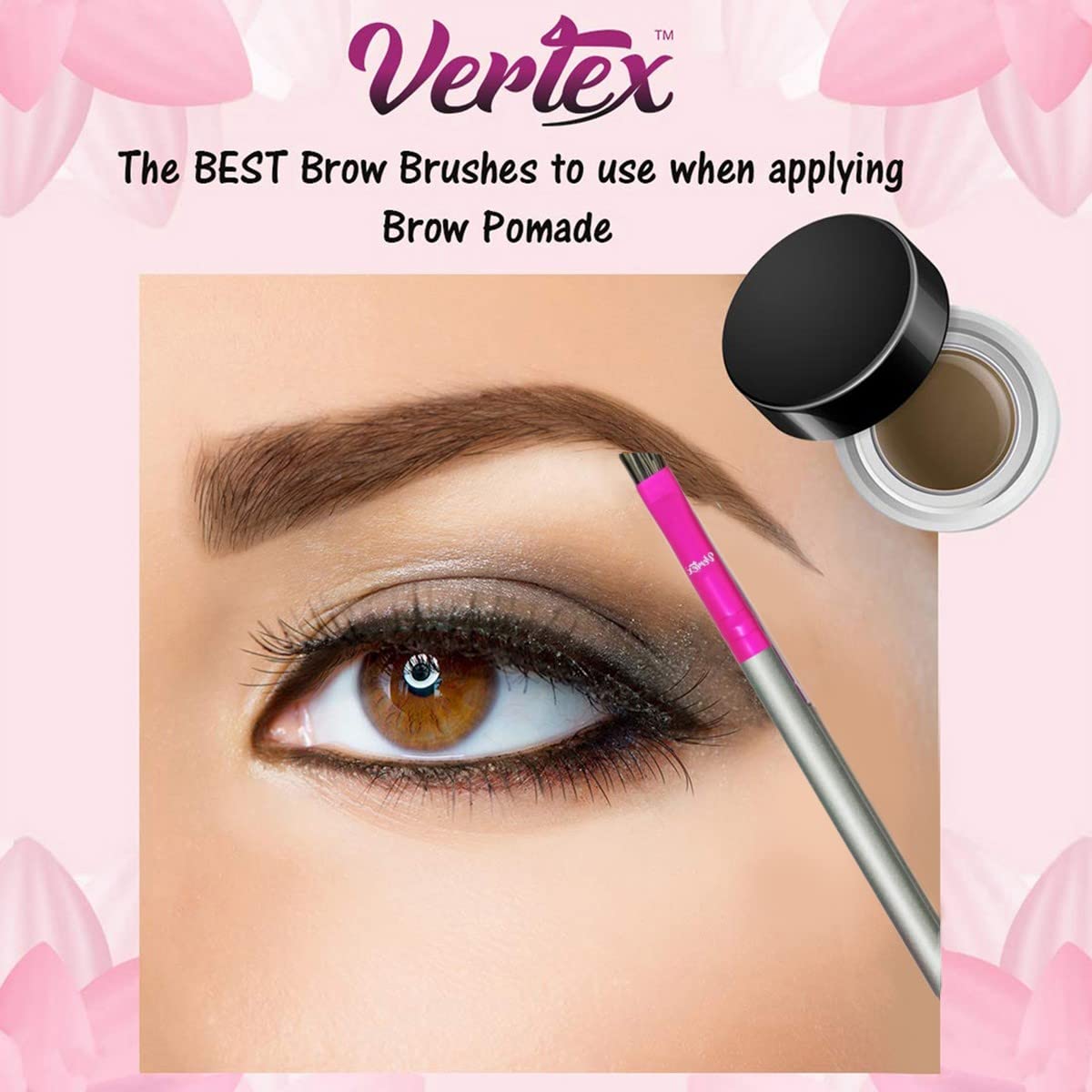 Firm Eyebrow Brush Kit For Makeup Pomade Tint Stencil Color Waterproof Applicator 2 Pc Angled Eye Brow Lamination Kit To Contour Conceal Brows With Razor Thin Hair Strokes Filling Winged Eyeliner