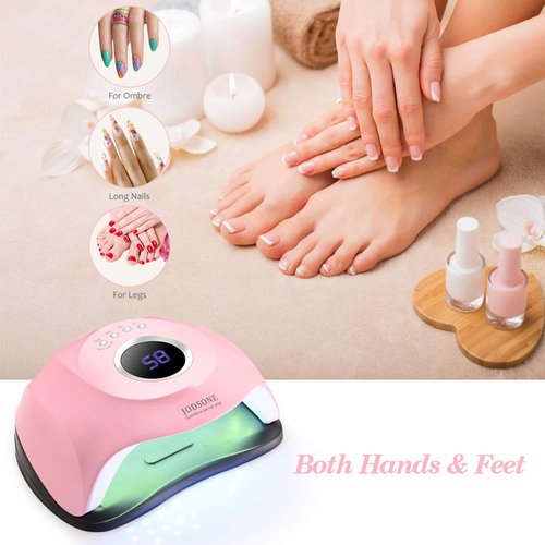 JODSONE Gel U V LED Nail Lamp 120W U V Light for Gel Nails with 45 PCS LED Beads, Nail Light with Automatic Sensor, Suitable for Home and Salon