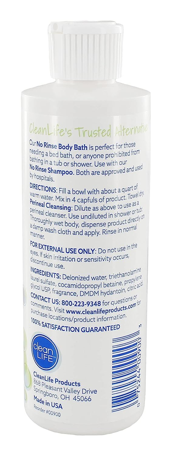 No-Rinse Body Bath, Concentrated, Scented, 8 oz. Bottle, 4 Count