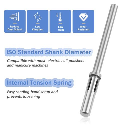 Mesee 2 Pieces Mandrel Bits for Small Nail Sanding Bands 3.1mm Mini Mandrel Nail Drill File Heads 2.35mm Shank Nails Mandrels Fit Electric Manicure Pedicures Tools