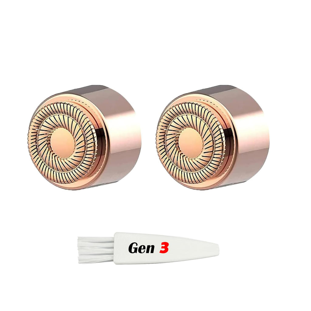 Flawless Replacement Heads for Generation 3 Facial Hair Remover with LED Light-New Version for Finish Touching Flawlass Trimmer, Pack of 2