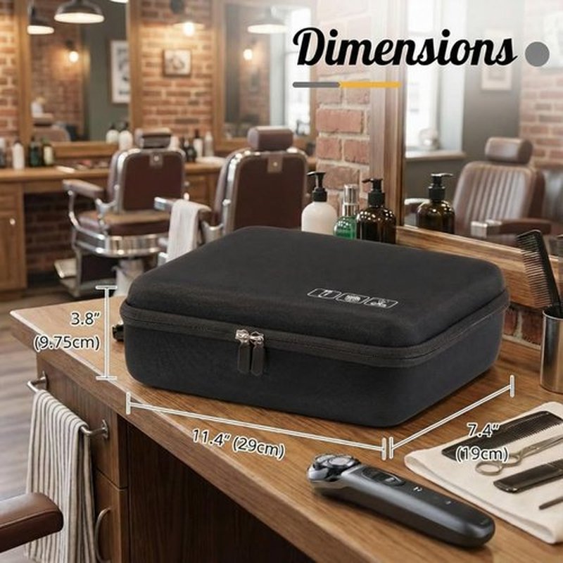 MeloSync Hard Barber Accessories Case for Hair Clippers, Hair Cutting Supplies Holder, Trimmer Organizer Storage for Men Razor Guard Grooming Kits -Black