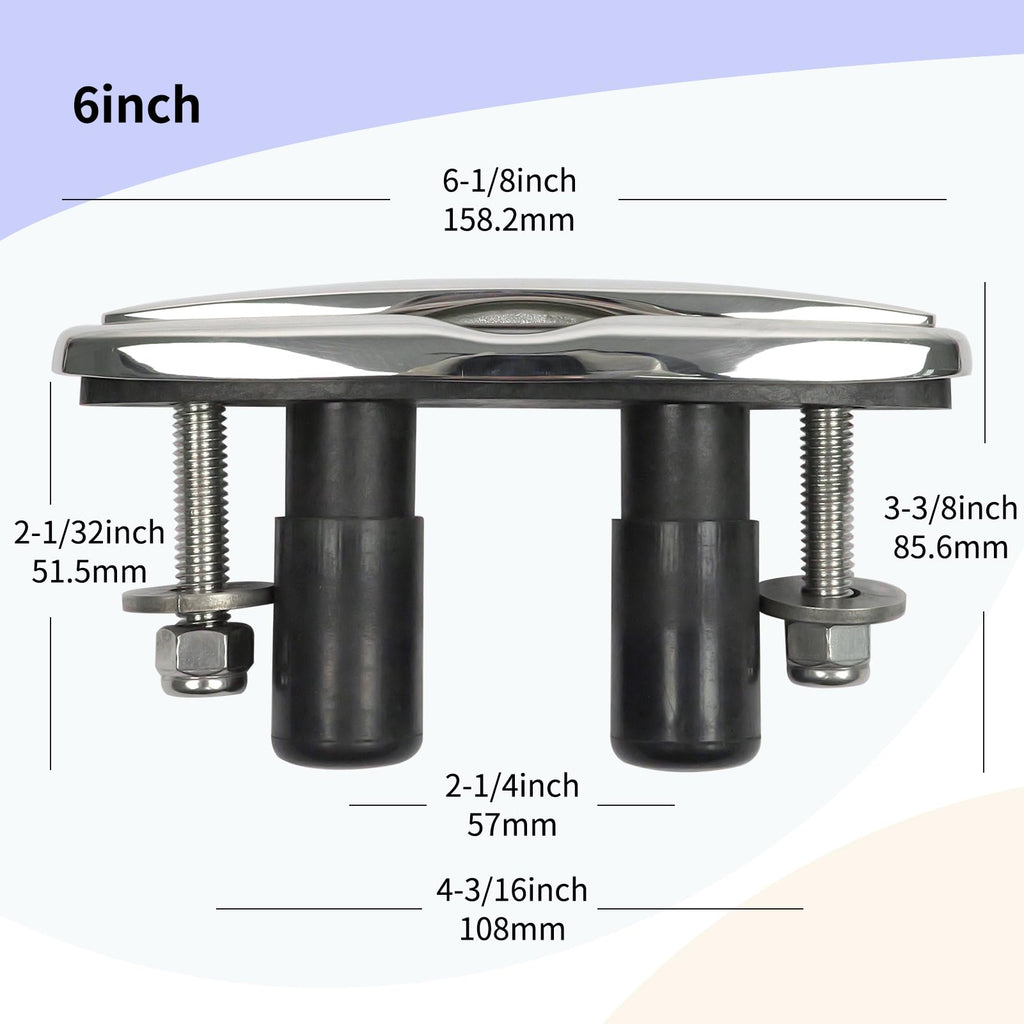 Boat Cleats 316 Stainless Steel 6 Inch Flush Mount Retractable Dock Cleats Smooth Silent Damped Design Heavy Duty Marine Cleat Corrosion Resistant for Boats and Docks
