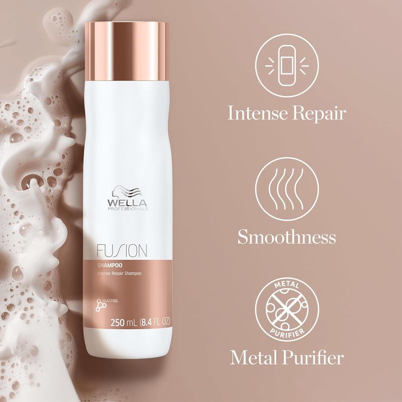 Wella Professionals Fusion Intense Repair Shampoo & Conditioner | Anti-Hair Breakage Bundle with EIMI Thermal Image Hairspray for Smoothness & Shine