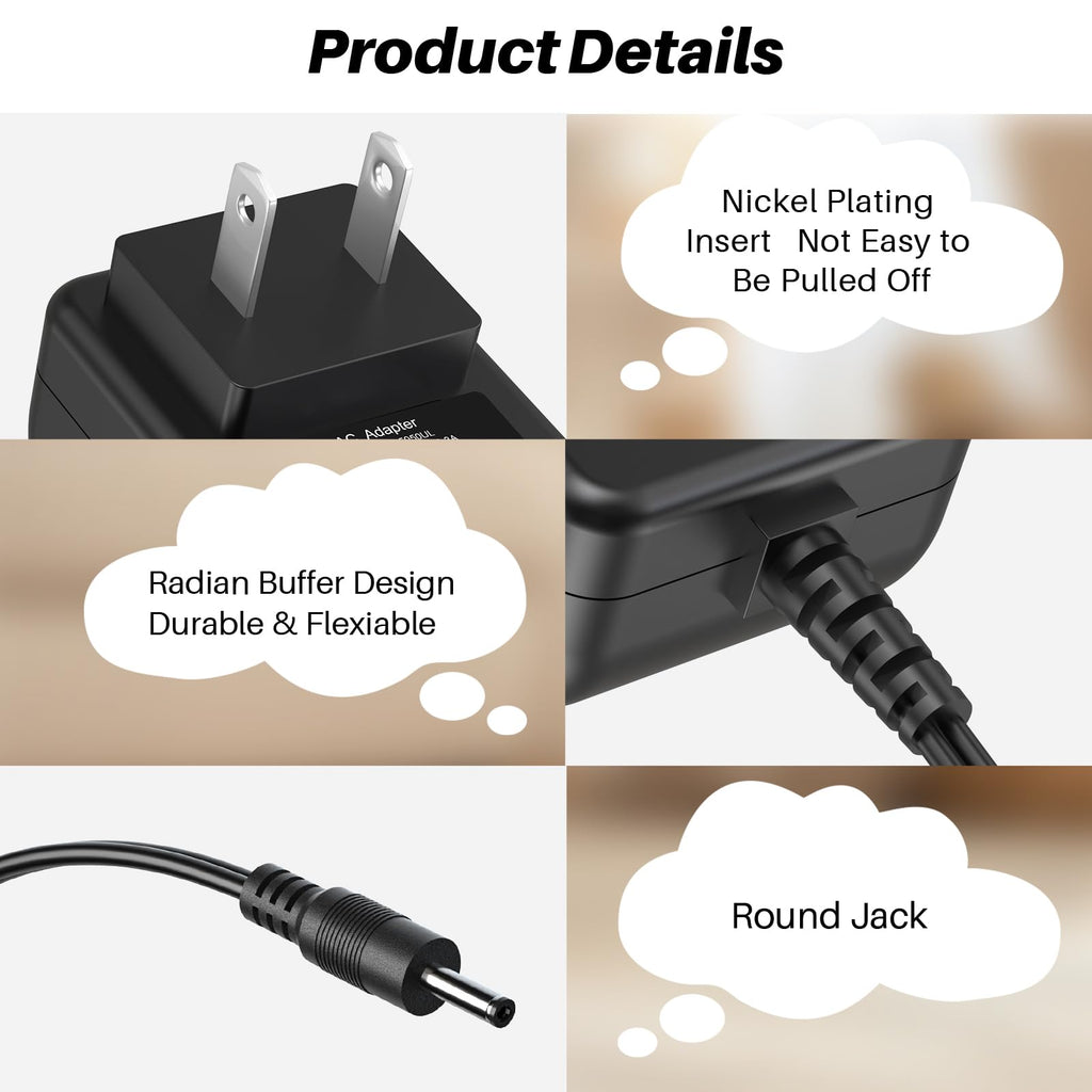 VIFOCUFY 26.5V AC/DC Adapter Charger Compatible with Wyze WCVV2CD Cordless Stick Vacuum 26.5VDC 0.5Ah Lithium Li-ion Battery 300W Lightweight Cordless Stick Vacuum Cleaner Charger Power Cord Supply