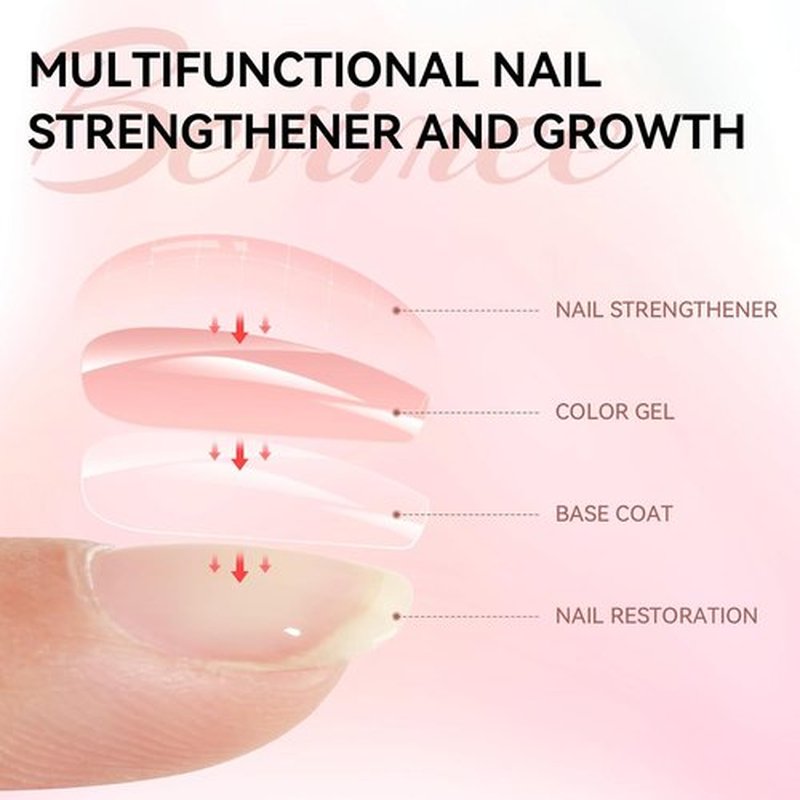 Skiennix Nail Strengthener - Quick Dry Hardener for Weak Nails | 12ML Nude Repair Polish