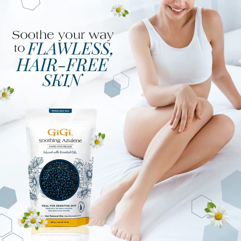 GiGi Hard Wax Beads for Hair Removal Face, Body & Sensitive Skin, 14 oz