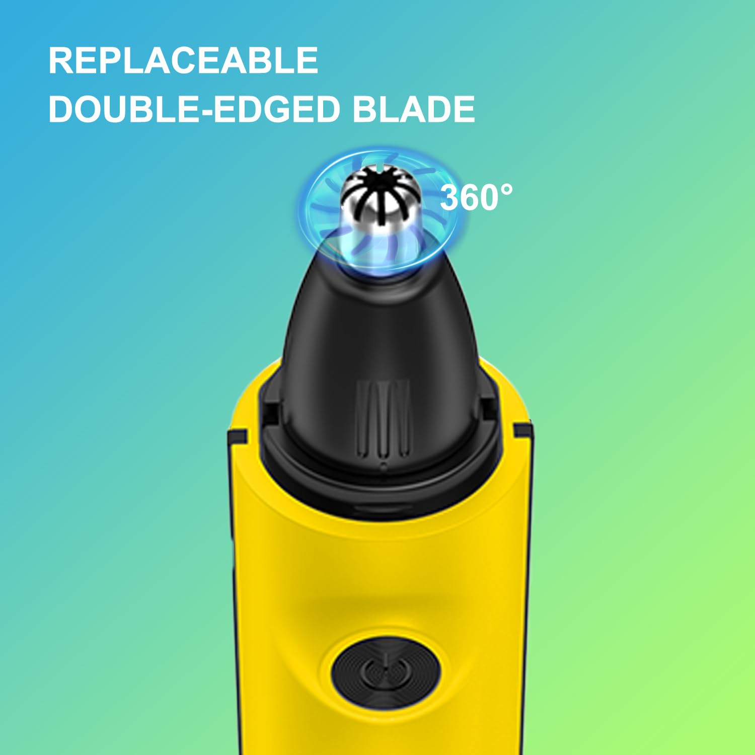 Aiefeya Nose Hair Trimmer for Men & Women, IPX7 Waterproof, USB Rechargeable, Easy Cleaning, All-in-ONE Facial & Eyebrow Trimmer (Yellow)