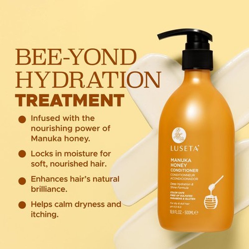 Luseta Manuka Honey Conditioner Set - Hydrate & Repair Dry, Dull Hair | 16.9oz Moisturizing Formula