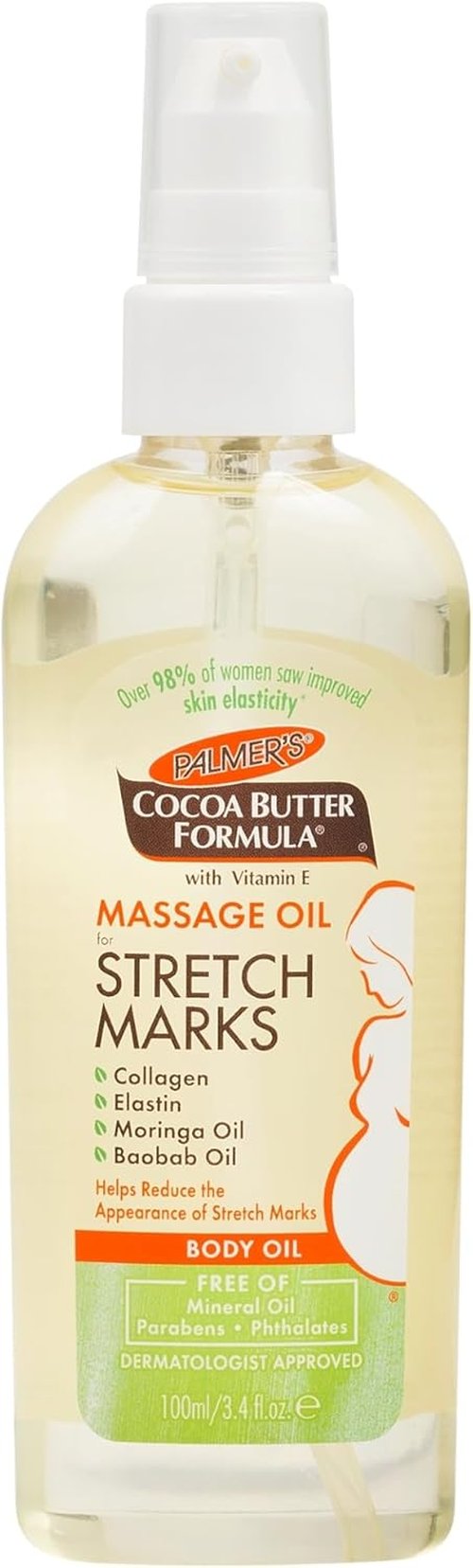 Palmer's Cocoa Butter Formula Massage Oil - Stretch Marks & Pregnancy Skincare | 3.4 Ounces