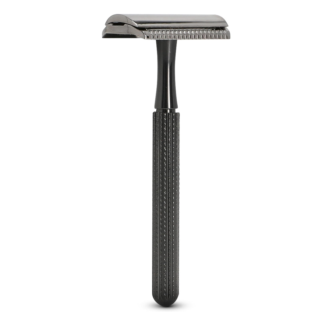 Parker 78R Double Edge Safety Razor with 5 Safety Razor Blades, Women & Men’s Safety Shaving, Reusable, Plastic-Free – Graphite