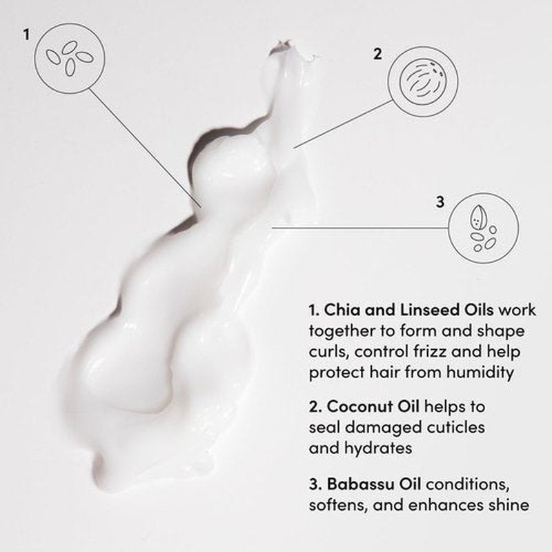 OUAI Travel Size Curl Cream - Curl Defining Cream with Chia & Linseed Oil - Enhances Definition, Hydration & Shine - Tames Frizz & Protects from Humidity - Curly Hair Products for Women (2.5 oz)