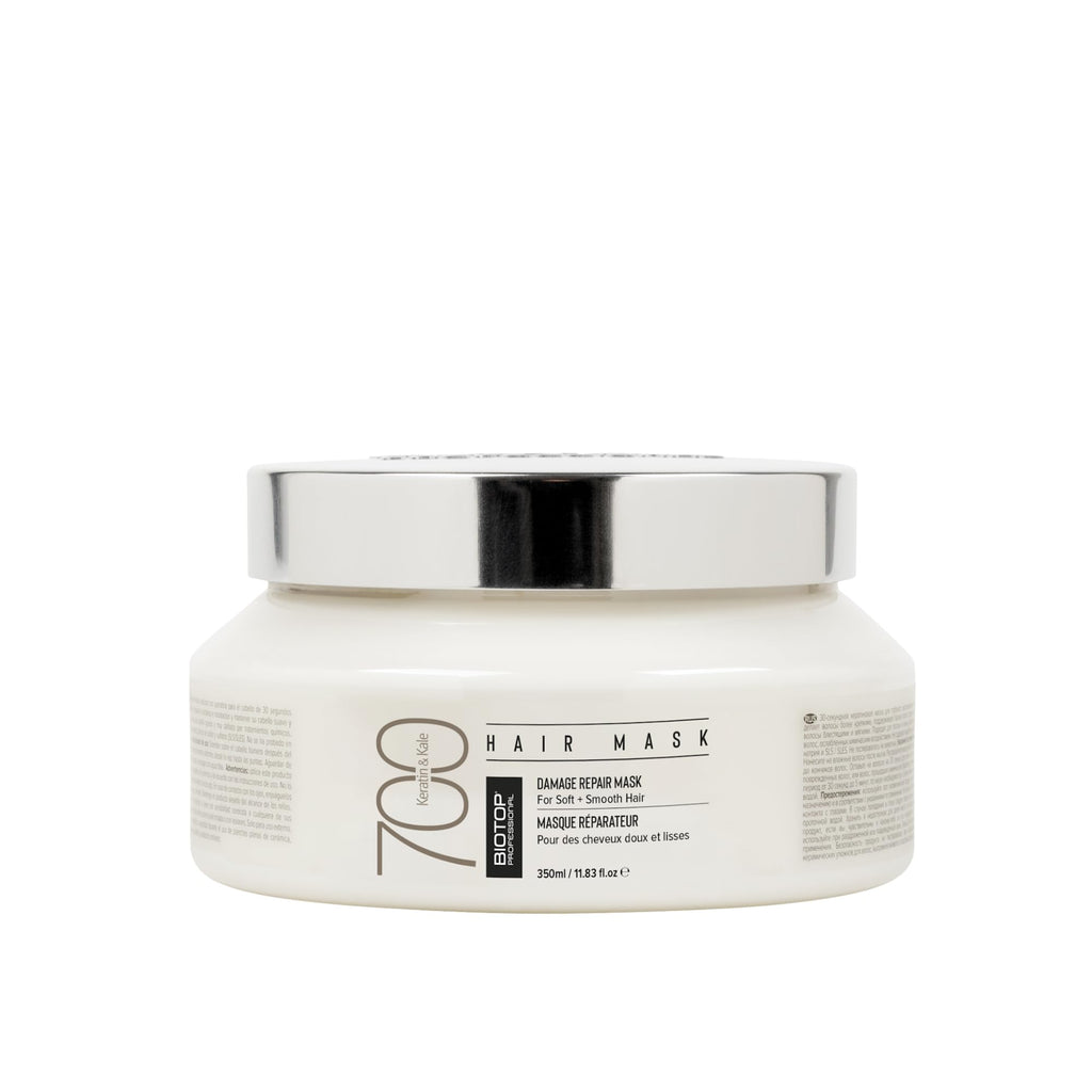Biotop Professional 700 Keratin + Kale Hair Mask - Keratin Treatment for Thick, Dry, Chemically, and Color Treated Hair - Improves Overall Hair Health (11.83 fl oz)