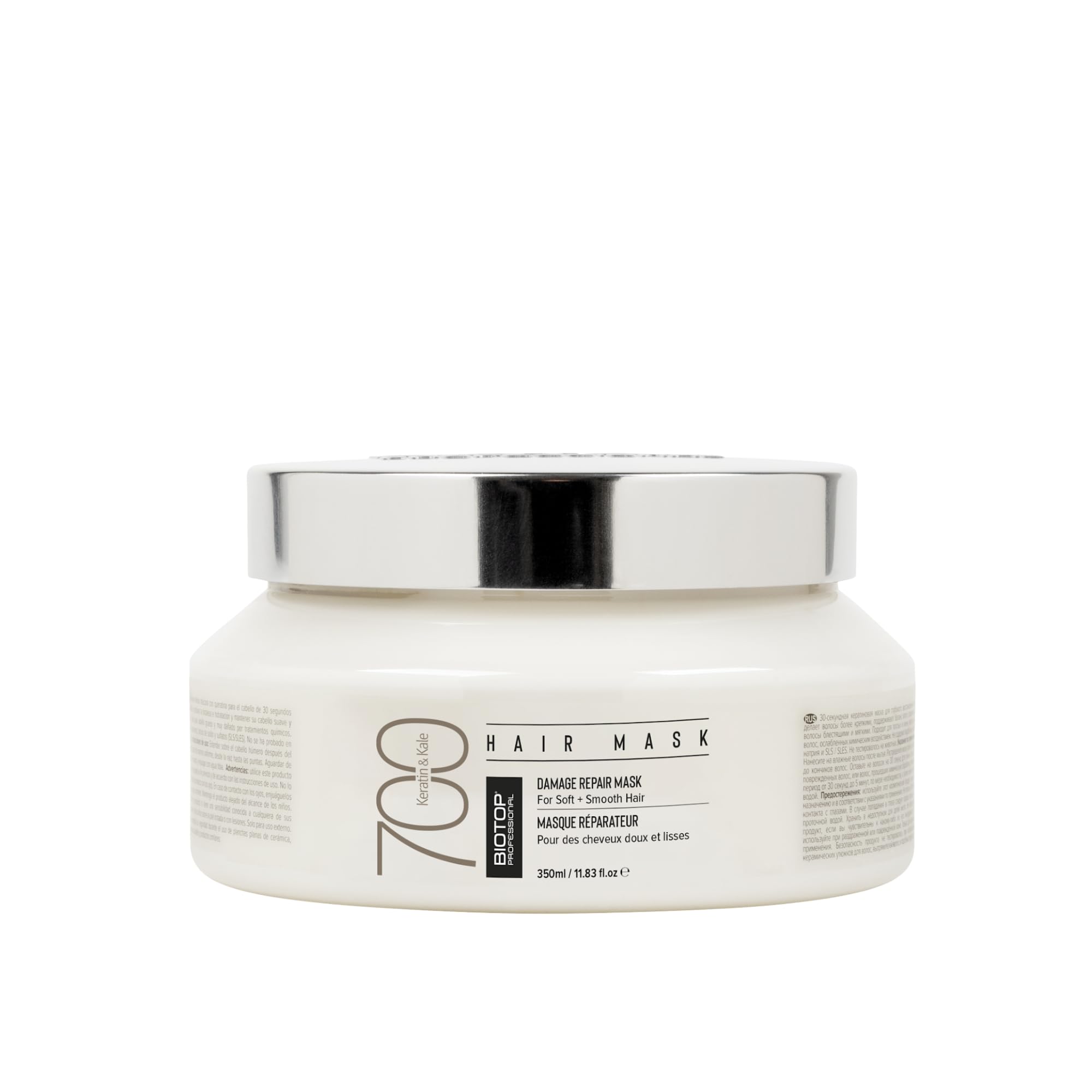 Biotop Professional 700 Keratin + Kale Hair Mask - Keratin Treatment for Thick, Dry, Chemically, and Color Treated Hair - Improves Overall Hair Health (11.83 fl oz)