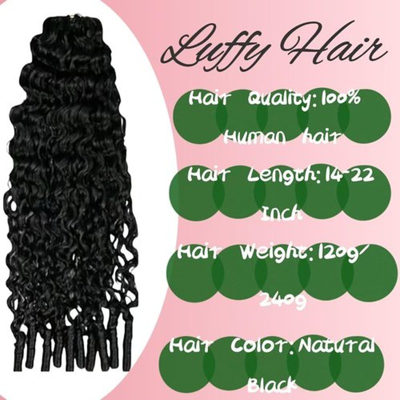 100% Human Hair Knotless Pre-Separated Water Wave Curly Feather Crochet Hair Extensions Spirally Curly Classic Lightweight Reusable Crochet Hair Extensions 16inch 100strands 120g