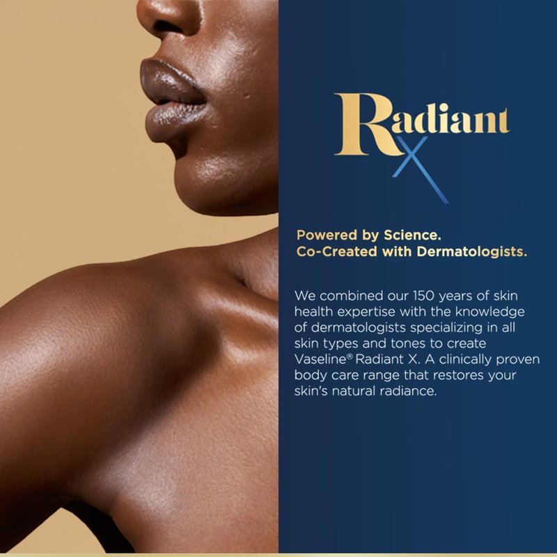 Vaseline Radiant X Skin Care Set – Even Tone Nourishing Body Lotion with 1% Niacinamide + Deep Nourishment Body Cream with Shea Butter & Vitamin C (2 Piece Set)