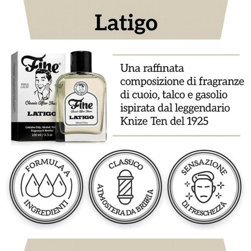 Regine Switzerland Fine Men's Aftershave - Latigo Fragrance, Soothing Post-Shave Balm for All Skin Types, 100ml