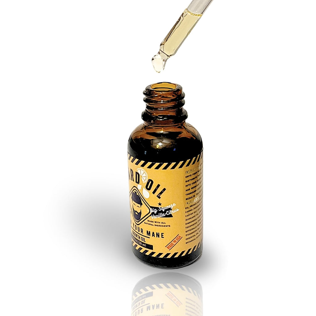 MANE CRAFTERS Beard Oil for Men – Big Squeeze Vanilla Citrus – Made with Natural Ingredients to Promote Healthy Beard Growth, Soften & Nourish for a Fuller-Looking Beard – 1 oz