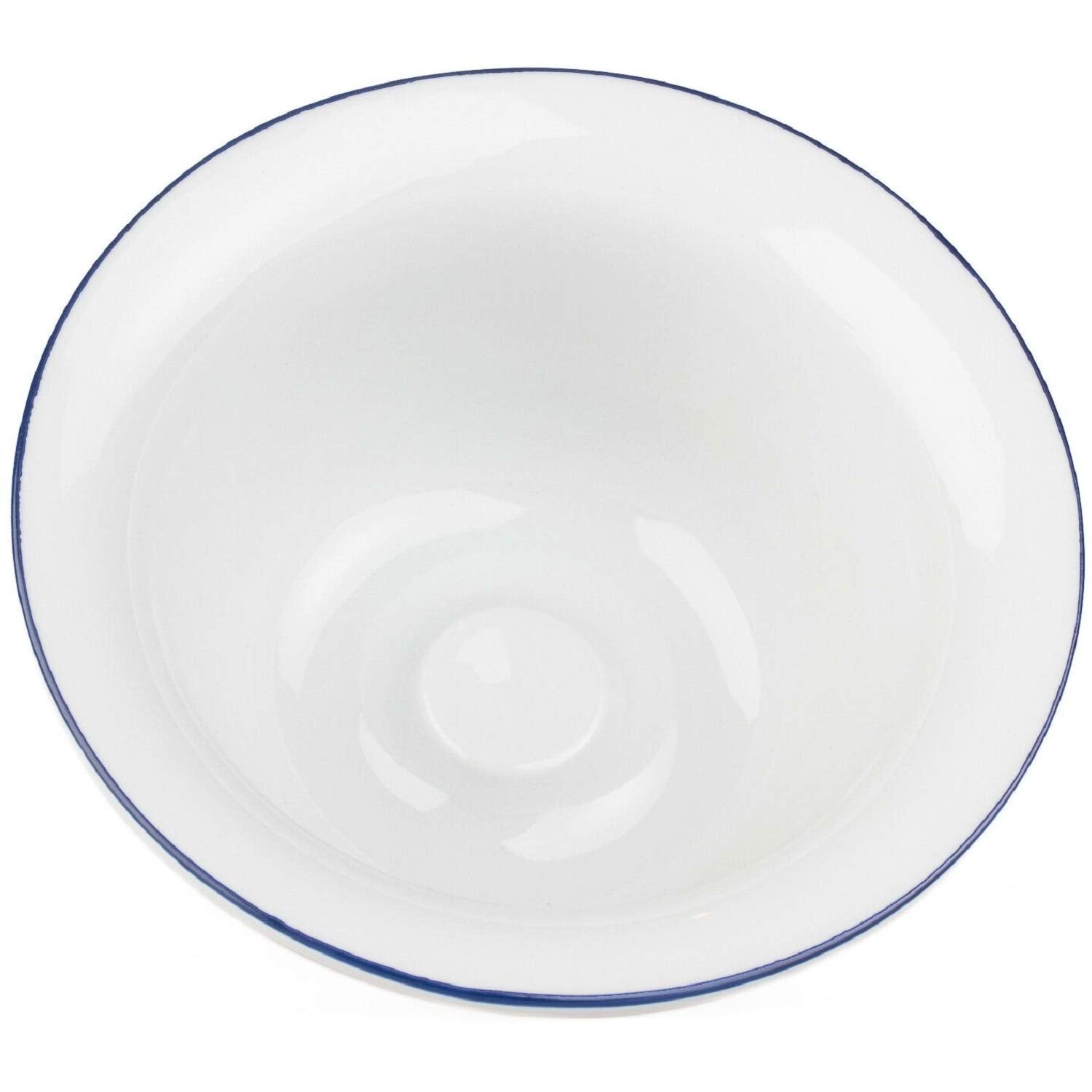 Fendrihan Porcelain Shaving Bowl, Hand-Painted Dark Blue Rim