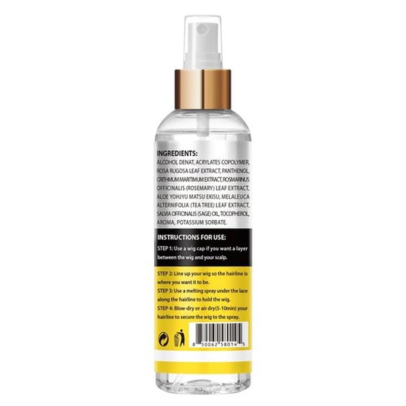 8.45 fl oz Lace Melting and Holding Spray Glue-Less Hair Adhesive for Wigs, Lace Bond Adhesive Spray Wig Spray for Closure Wigs Closure Front Extensions, Strong Natural Finishing Hold with Control