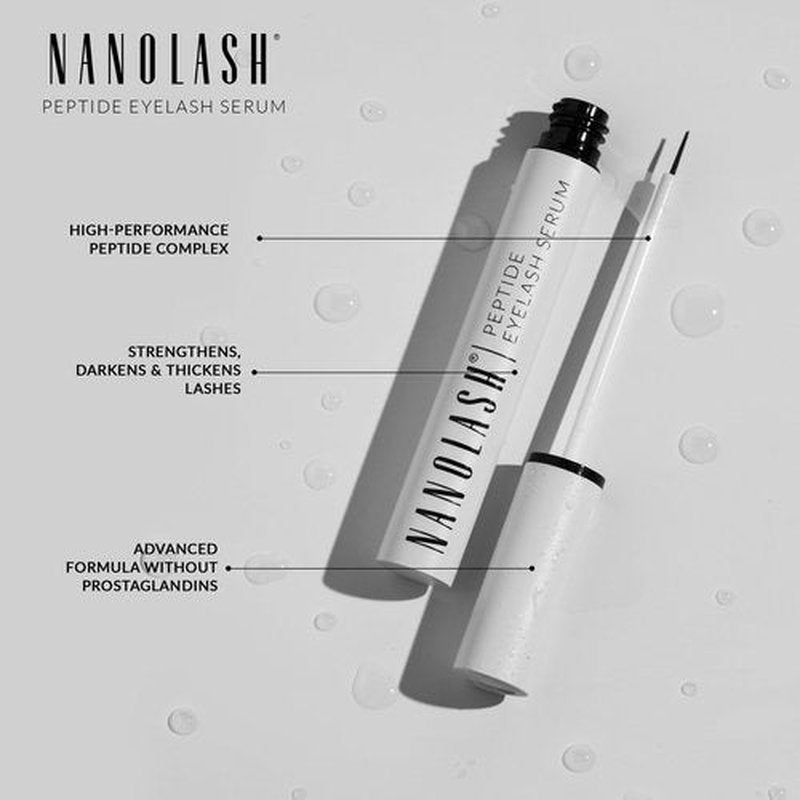 Nanolash Peptide Eyelash Serum 5ml - multipeptide conditioner for eyelash, lash growth serum, fuller, stronger, longer lashes lash serum, peptide lash enhancer