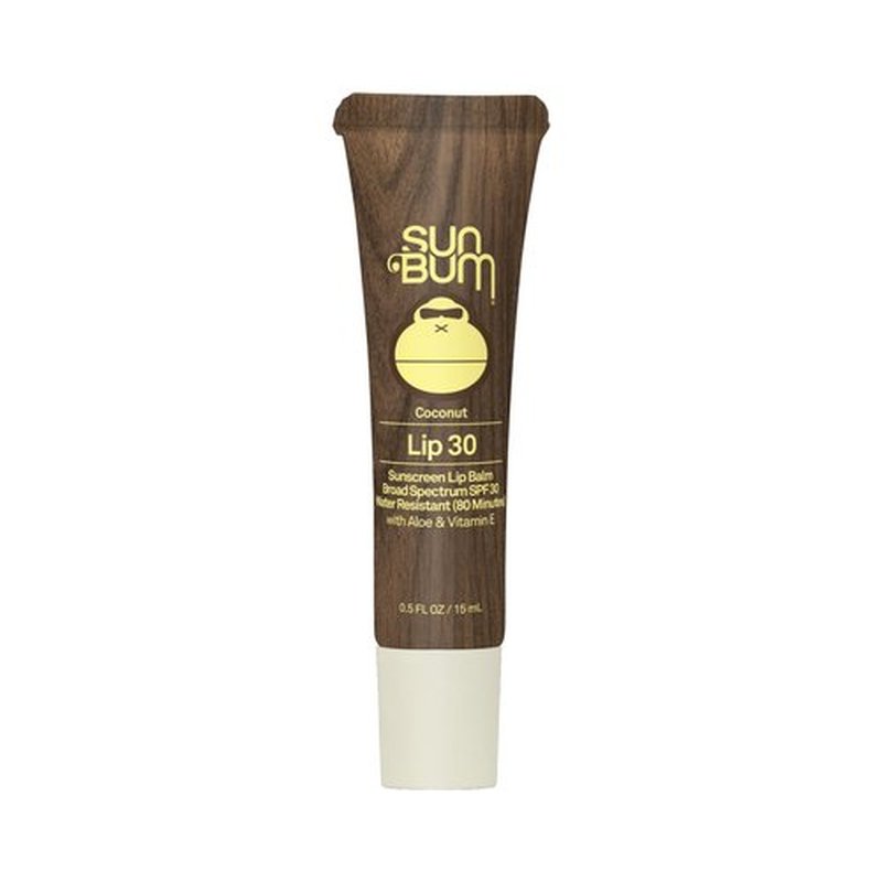 Sun Bum SPF 30 Sunscreen Coconut Lip Balm Sunscreen - Broad Spectrum Moisturizing with Aloe & Vitamin E - Hawaii 104 Act Compliant (Made Without Octinoxate & Oxybenzone) - 0.5 oz