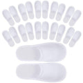 Tbestmax 24 Pair Spa Flip Flops Disposable Slippers for Hotel Guests Women, Men Closed Toe Super Comfort White