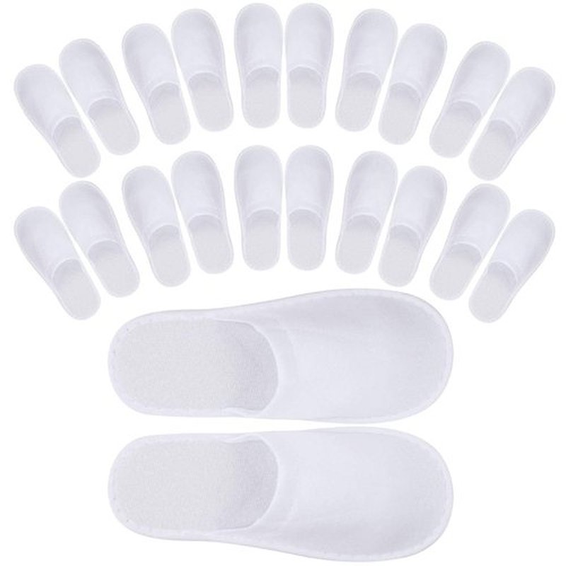 Tbestmax 24 Pair Spa Flip Flops Disposable Slippers for Hotel Guests Women, Men Closed Toe Super Comfort White