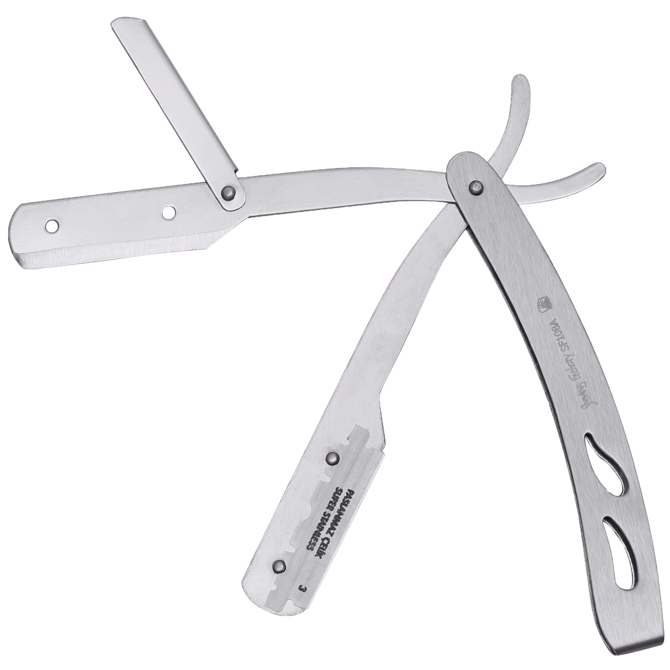 the shave factory Straight Edge Razor Kit - with Single | Stainless Steel razors for men from (Matte / 200 Derby Premium Blades)
