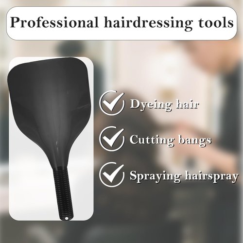 Barber Salon Face Shield Plastic Hairdressing Haircut Face Mask Professional Hair Cutting Eye Protector Cover (Black)