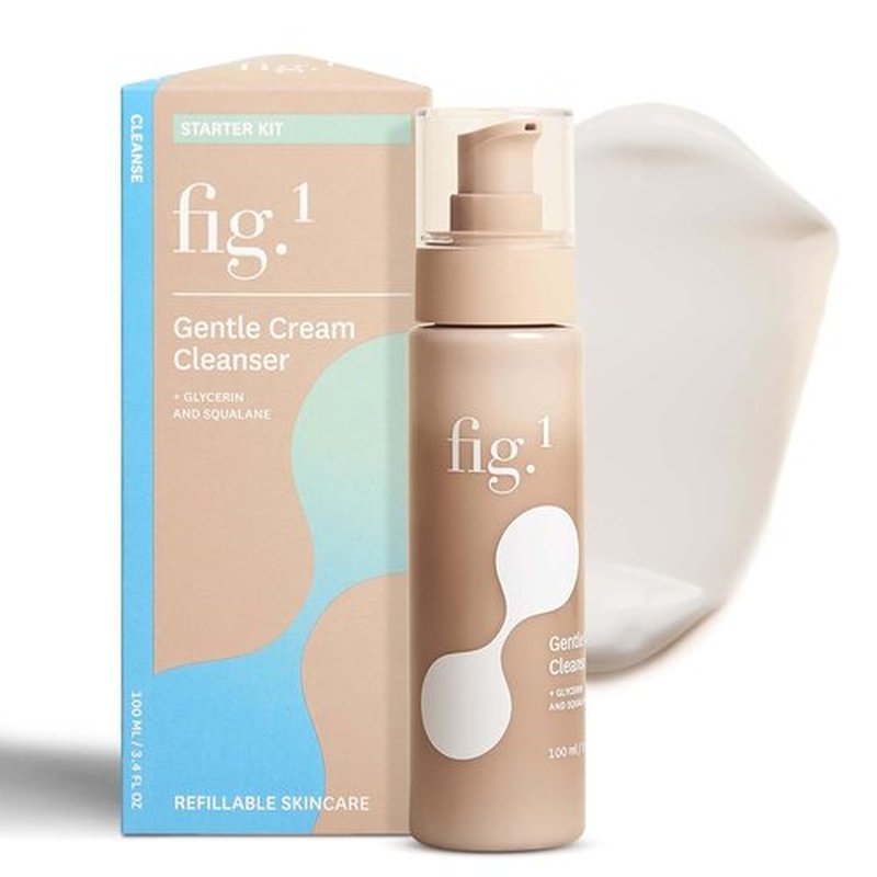 Fig.1 Hydrating Facial Cleanser - Gentle Face Wash with Glycerin & Squalane | Non-Drying, Fragrance-Free | 3.4 oz Refillable