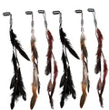 Handmade Feather Extension Tribal Feather Braided Beads Headdress 6 PCS