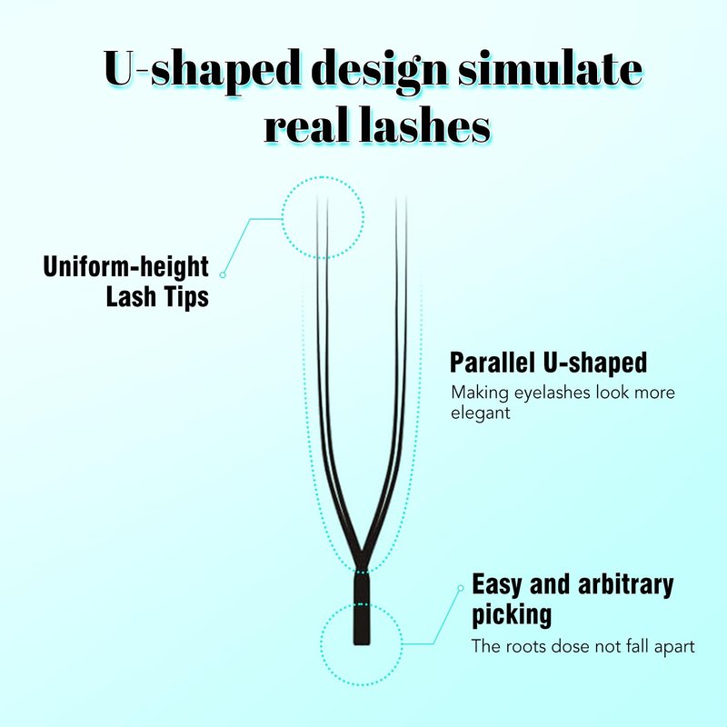 VAVALASH U Lash Extensions D Curl 0.07mm 8-15mm Mix Tray 2D UU Lash Fans Eyelash Extension U Shaped Natural Wispy Volume Lashes Extension Soft Matte Black Lashes (UU-0.07-D-8-15mm)