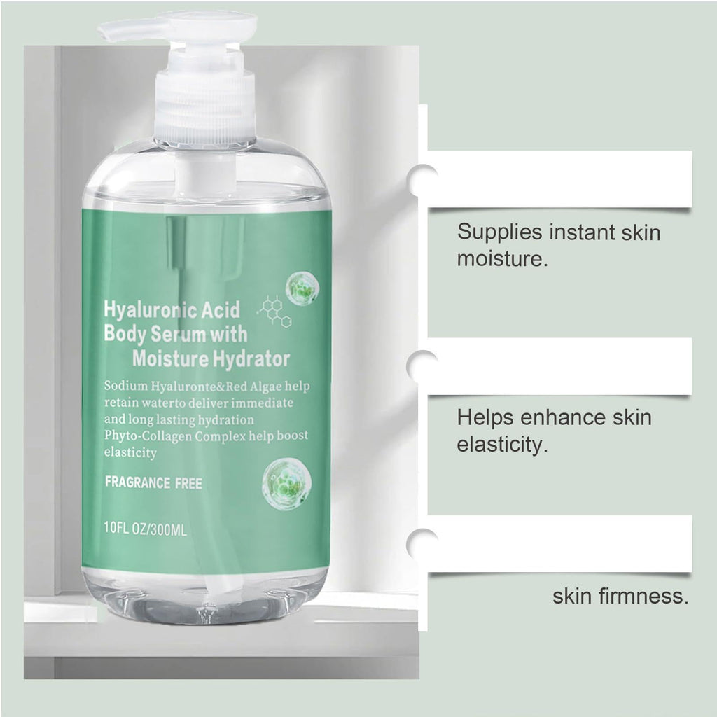 Body Hydrator Hyaluronic Acid Body Serum, Hyaluronic Acid Serum For Bod𝐲, For Dry Skin, Fast-absorbing Bod𝐲 Care Deep Hydration, Non-greasy Formula, 10 Fl Oz (1PC)
