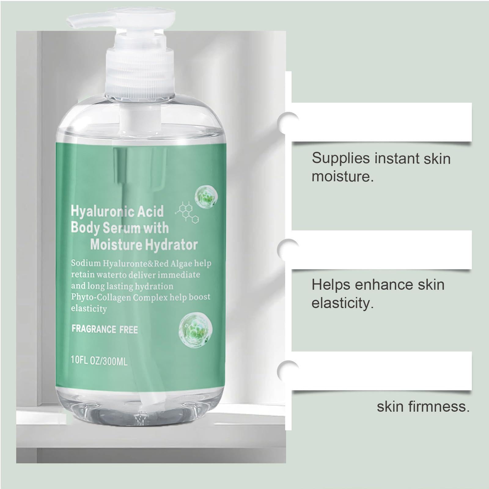 Body Hydrator Hyaluronic Acid Body Serum, Hyaluronic Acid Serum For Bod𝐲, For Dry Skin, Fast-absorbing Bod𝐲 Care Deep Hydration, Non-greasy Formula, 10 Fl Oz (1PC)