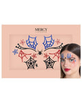 Spiderwebs Face Jewels by Mercy London Red Blue Black Costume Accessories Face Gems Jewels All In One Halloween Headpiece Stick On Spider Man