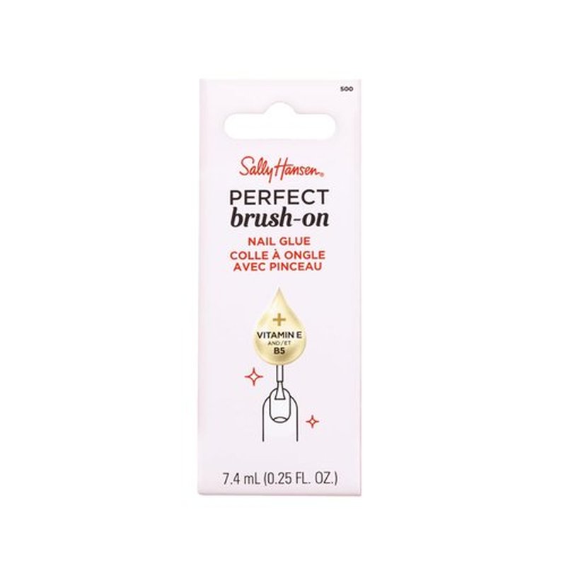 Sally Hansen Nail Glue - Long-Lasting Hold with Precision Brush | Vitamin E & B5 Formula | Travel-Friendly