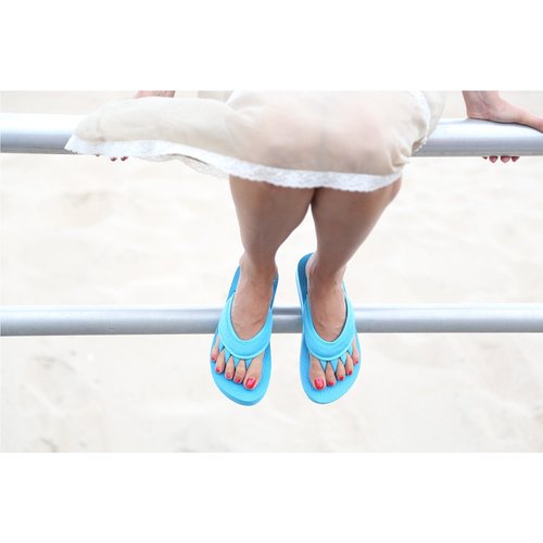 Pedi Couture Pedicure Sandals with Built In Toe Separators for Women - Comfortable Spa Style Flip Flops for Home, Salon, Yoga & Gym Use - Ideal for Nail Drying & Foot Wellness, (Turquoise-Large)