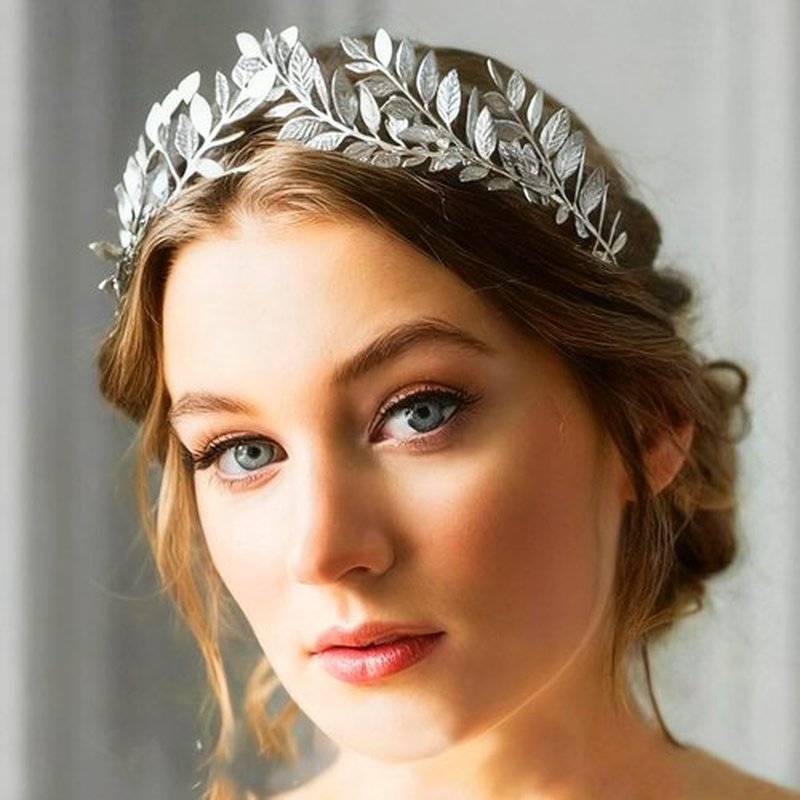 JEAIRTS Gold Leaf Crown Greek Goddess Accessories for Women (2-Silver)