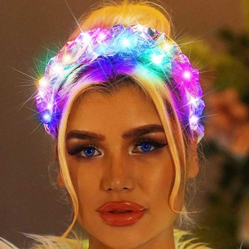BARTOSI Light Up Headbands Glow Headband LED Costume Hair Accessories for Women and Girls