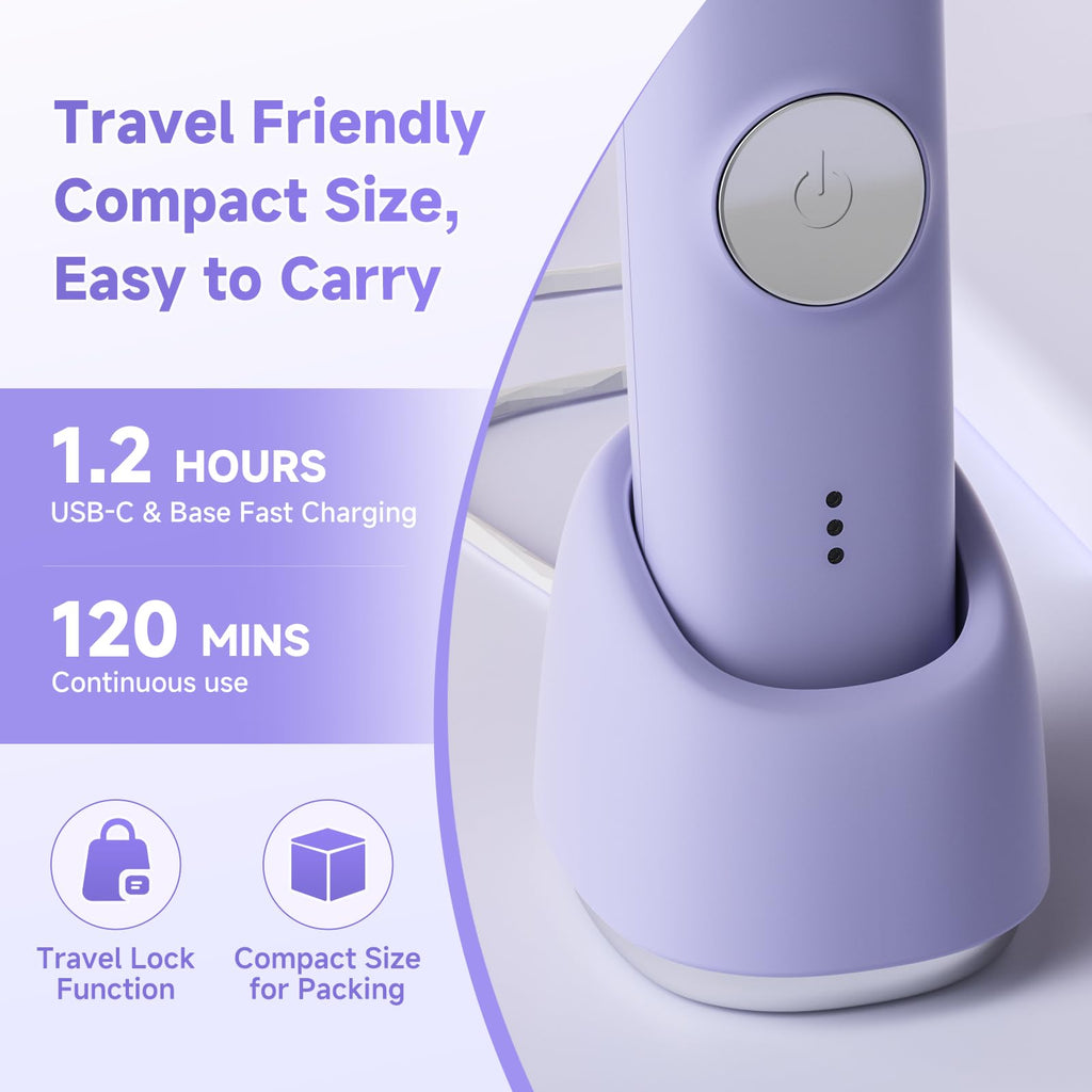 LIKEFUN Bikini Trimmer for Women, Electric Shaver for Leg Pubic Armpit Facial Hair Shaving, Waterproof Groomer,Hygiene Ceramic Blade (Purple Silver)