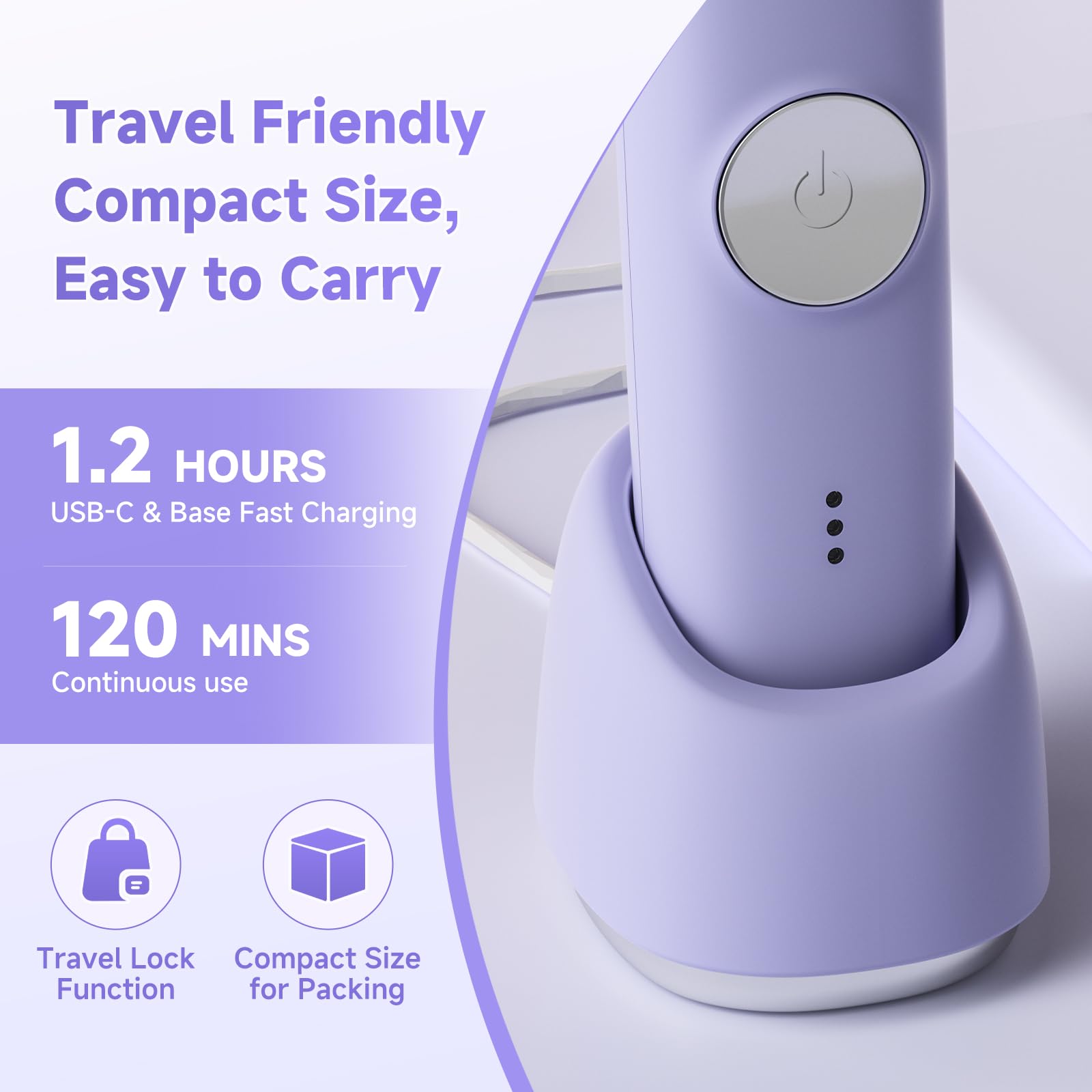 LIKEFUN Bikini Trimmer for Women, Electric Shaver for Leg Pubic Armpit Facial Hair Shaving, Waterproof Groomer,Hygiene Ceramic Blade (Purple Silver)