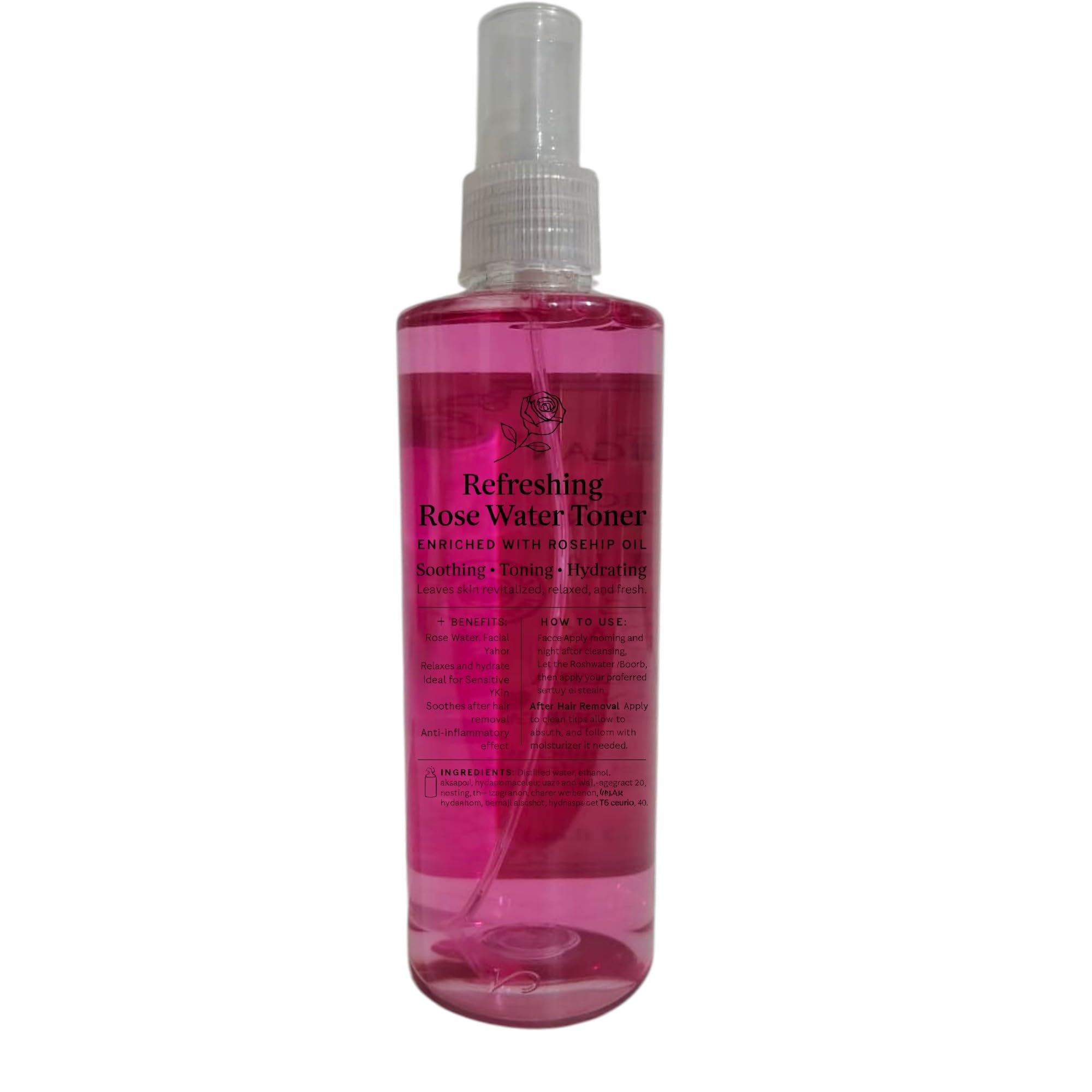 Florigan Refreshing Rose Water Toner with Rosehip Oil, Soothing and Hydrating Facial Spray, 250ml (8.7 fl.oz.)
