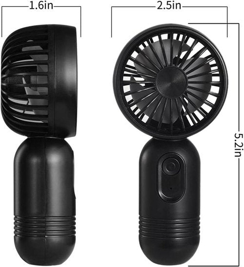 Skiennix Mini Portable Fan - Lightweight Handheld Design with 3 Speeds | USB Rechargeable, 2-Pack