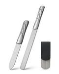 FVION Professional Metal Nail Files - 2 PCS Double-Sided Nail File with Coarse and Fine Manicure Pedicure Tools for Fingernails and Toenails - Large