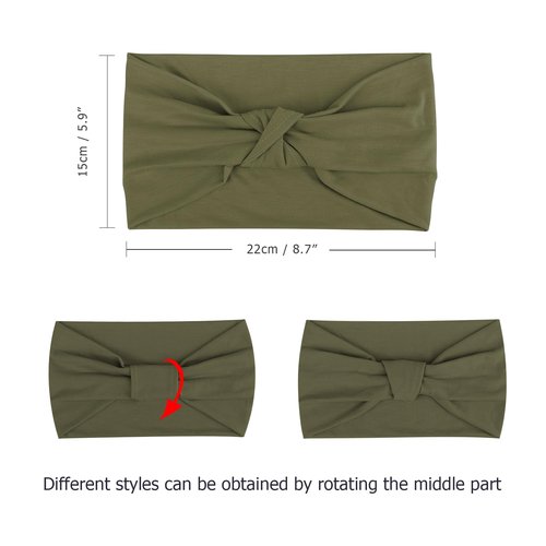 DRESHOW 4 Pack Turban Headbands for Women Wide Vintage Head Wraps Knotted Cute Hair Band Accessories