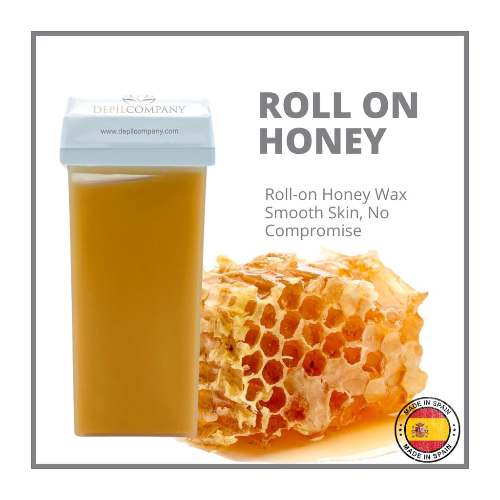 Depilcompany Roll-On Honey Wax | Warm Roll-On Depilatory Wax for Smooth Hair Removal | Soft Wax | Single-Use | Hygienic | Made in Spain | 3.53 oz (3 PCS)