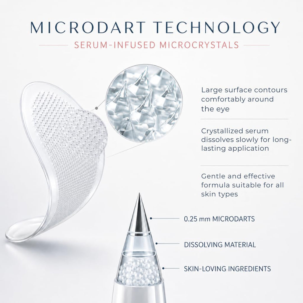 Vitalore Microdart Under Eye Patches for Dark Circles and Puffiness Advanced Peptide Under Eye Mask with Niacinamide, Tremella, Vitamin C & E Serum-Infused Micro Eye Pads 16 ct. (8 Pair)