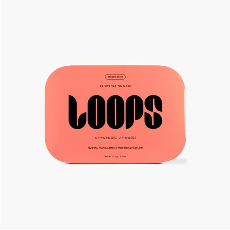 LOOPS Weekly Reset Hydrogel Lip Mask - Super Hydrating Mask for Moisturizing Lips - Rejuvenate and Reduce Signs of Puffiness - Lip Plumping Mask - Cooling and Refreshing Collagen Lip Mask - 5 Pc